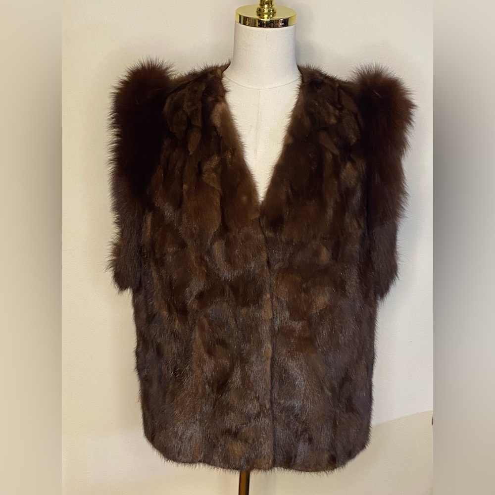 Elegant Brown Fur Vest